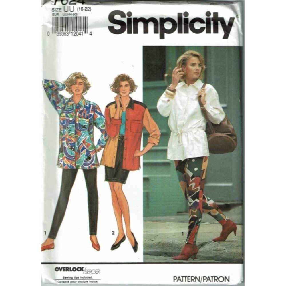 Simplicity Sewing Pattern 7624 Skirt Leggings Shirt Misses Size 16-22‎